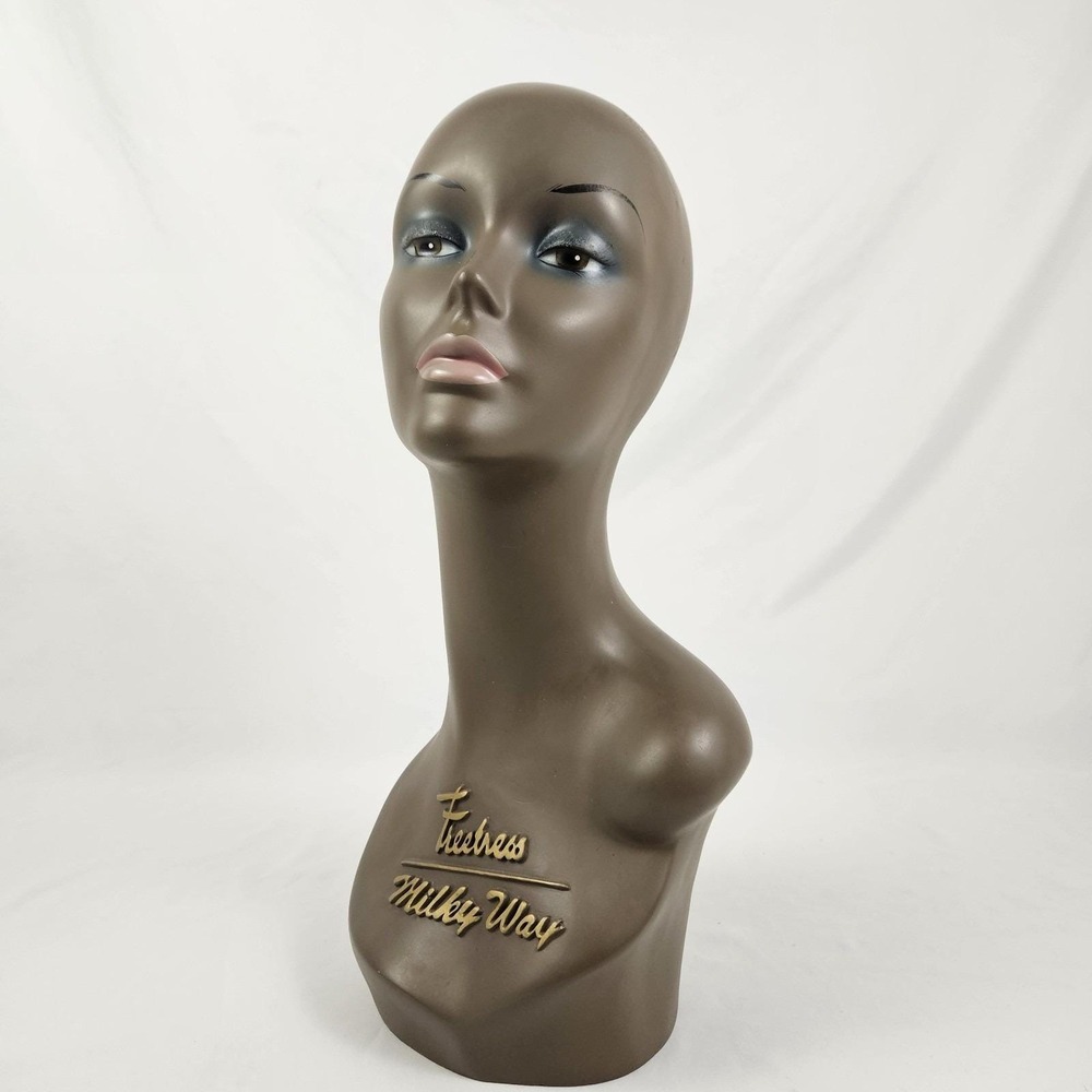 Vintage Freetress Milky Way Mannequin Head Shoulder Display For Wigs Jewelry